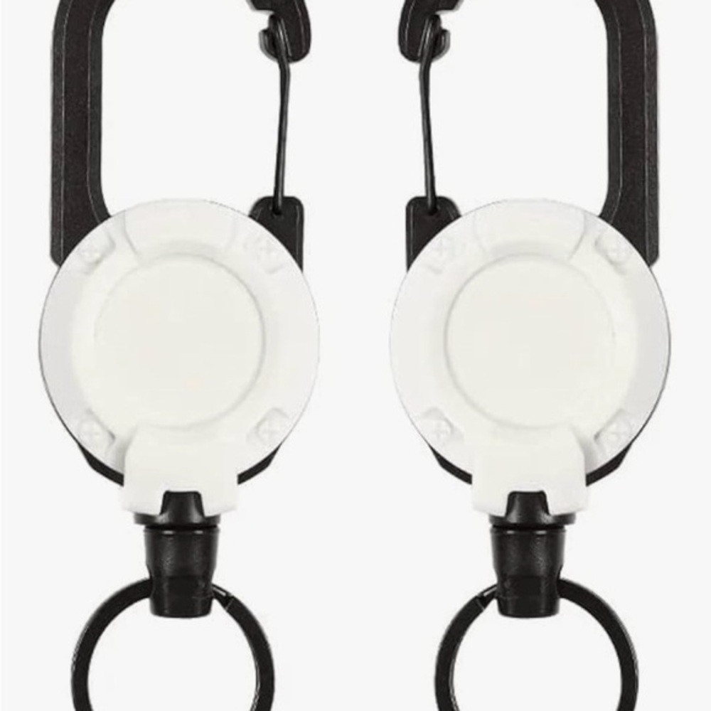 Bundle Of 2 Heavy Duty Keychain Outdoor Automatic Retractable Wire Tactical
